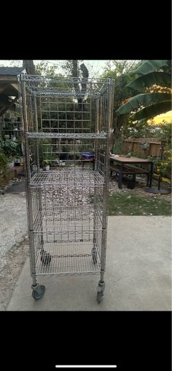 Chrome Wire Shelving Unit on Wheels