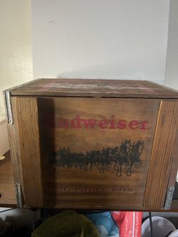 Vintage Budweiser storage cabinet/shadow box