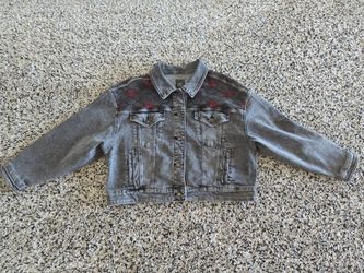 CUSTOM SKULL LACE & BLACK DENIM JACKET XXL
