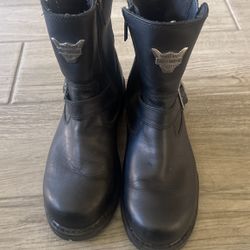 HARLEY-DAVIDSON FOOTWEAR Men's Scout Black Leather Motorcycle Boots Size 10