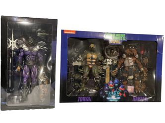 NECA Teenage Mutant Ninja Turtles II Secret Of The Ooze Tokka, Rahzar, & Super Shredder