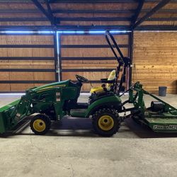FS: 2019 John Deere 1025r Compact Tractor with Brush Hog Frontier - RC2048