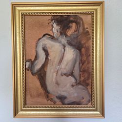 Original Gold Framed Figurative Nude Painting