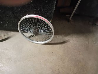 Bicycle Wheel with Chrome Rim and Spokes