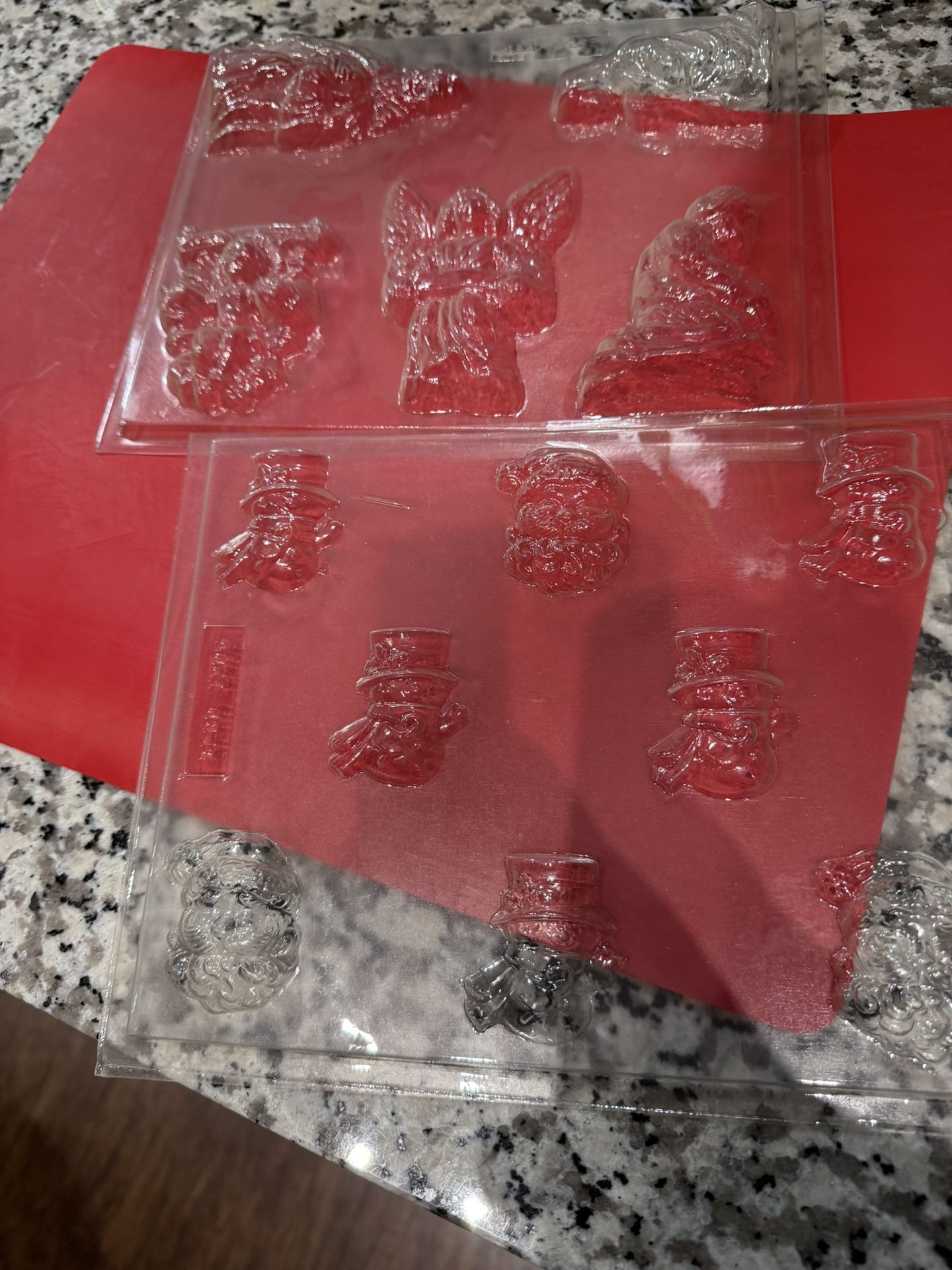 Six assorted chocolate and candy molds