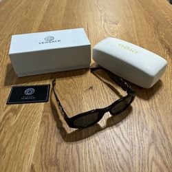 Versace Black Geometric Medusa Logo Sunglasses