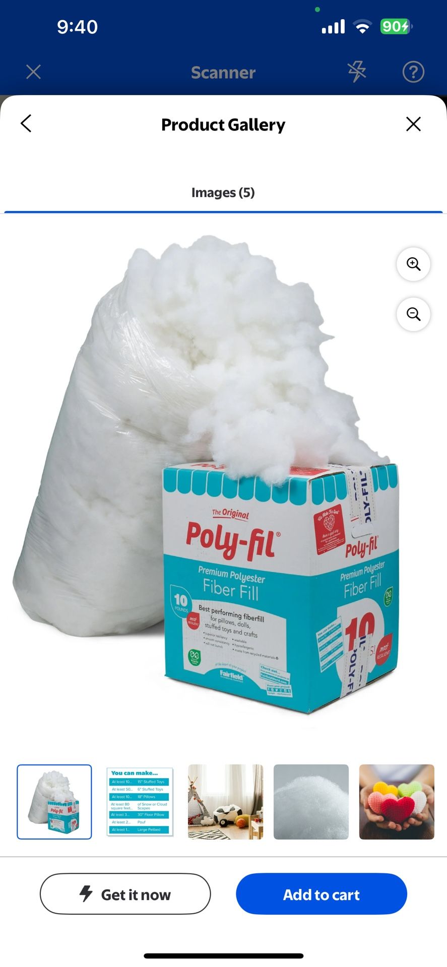 Poly-Fil Polyester Fiberfill Stuffing, 10lb Box, Bulk, by Fairfield Brand new