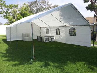 Tables, chairs, and canopy