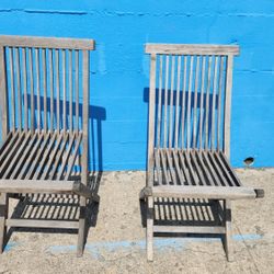 Solid Teak Wood Chairs (2)
