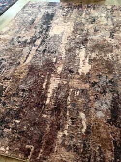 Abstract Area Rug Brown and Beige 5x7
