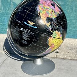 Vintage Replogle 12" Starlight World Globe – Black Ocean