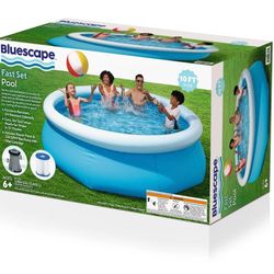 Bluescape Fast Set 10’ X 30”. Round Inflatable Pool Set. 