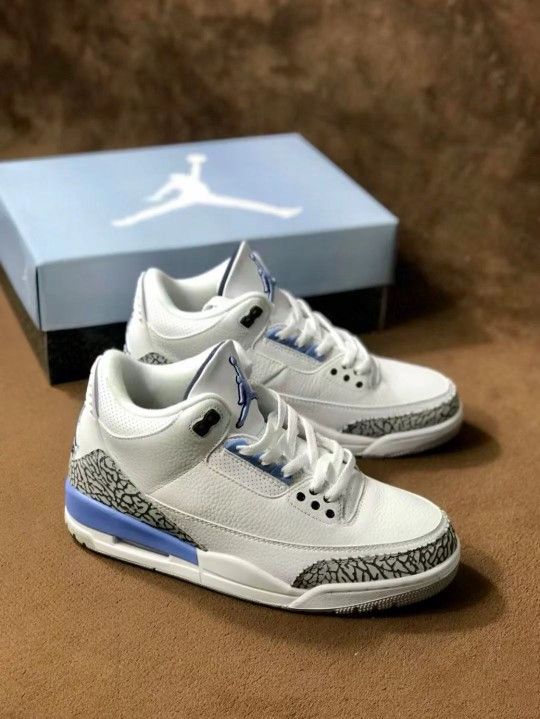 Jordan Air Jordan 3 retro “White and True Blue” Wizards Mid-top Retro Basketball Shoes