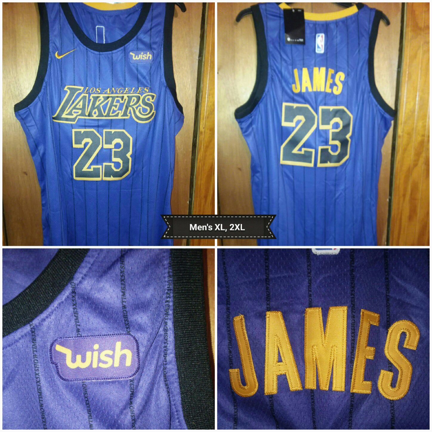 LeBron James Lakers jersey men's XL, 2XL