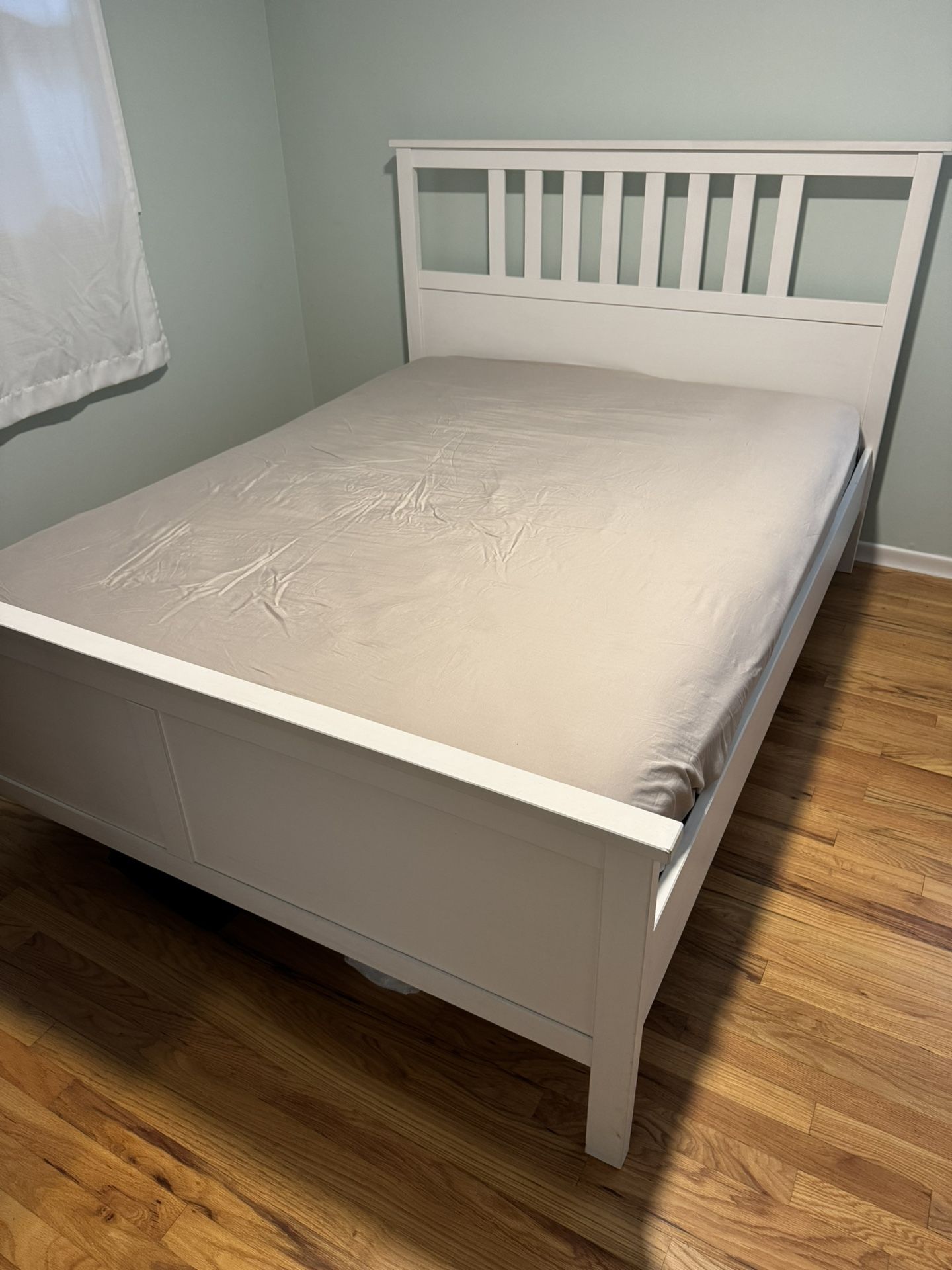 Hemnes Queen Bed Frame in White Satin