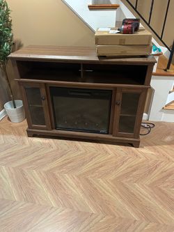 Tv stand with fireplace