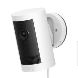 RING 
Outdoor Cam Plus, Plug-In with 2K Video and Ring Vision, Low-Light Sight, and Mount-Anywhere Versatility - White