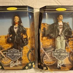 Mattel Lot Of 2 Barbie/Ken Harley Davidson Dolls VGC In Old Boxes 22255, 22256