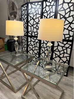 Side tables with lamps