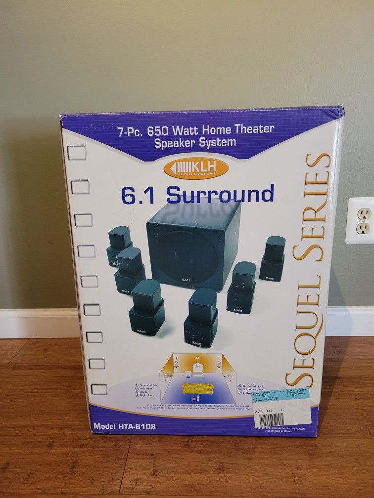 KLH - 7-Piece Home Theater Speaker System AND 4 Speaker Stands