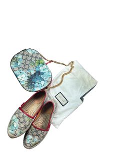 Authentic Gucci GG Supreme Blooms Set (Crossbody + Espadrilles) - CASH TODAY⁠