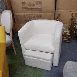 Sherpa Accent Chair With Storage Ottoman 200.00