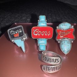 4 Pack Western Rings 