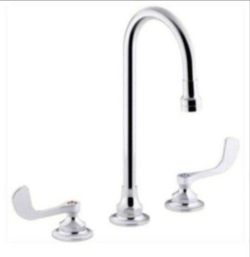 KOHLER Trito Bowe 0.5 GPM 8 in. Widespread 2-Handle Bathroom Faucet with Laminar Flow Polished Chrom