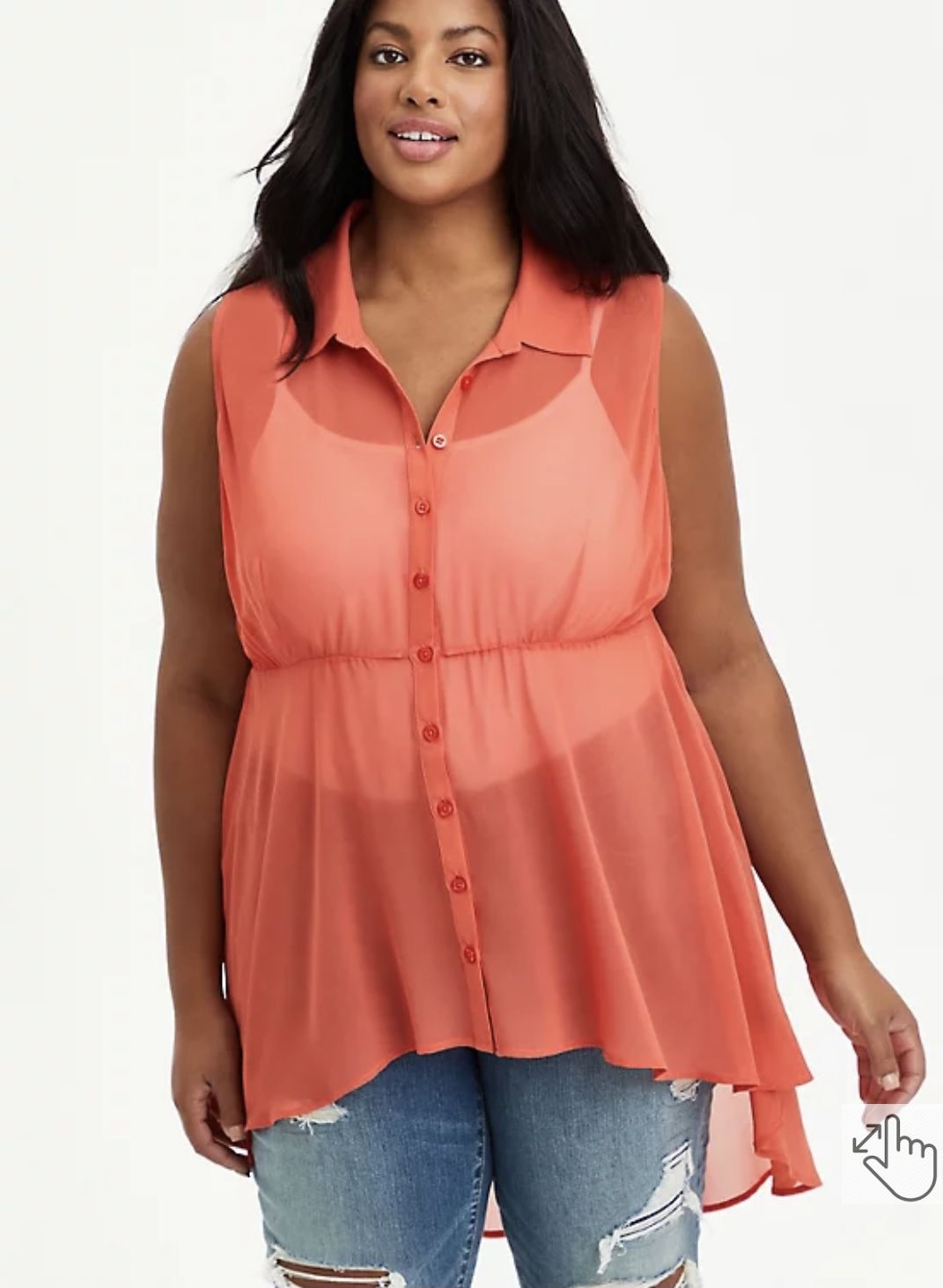 Torrid Chiffon Babydoll Tunic Size 3
