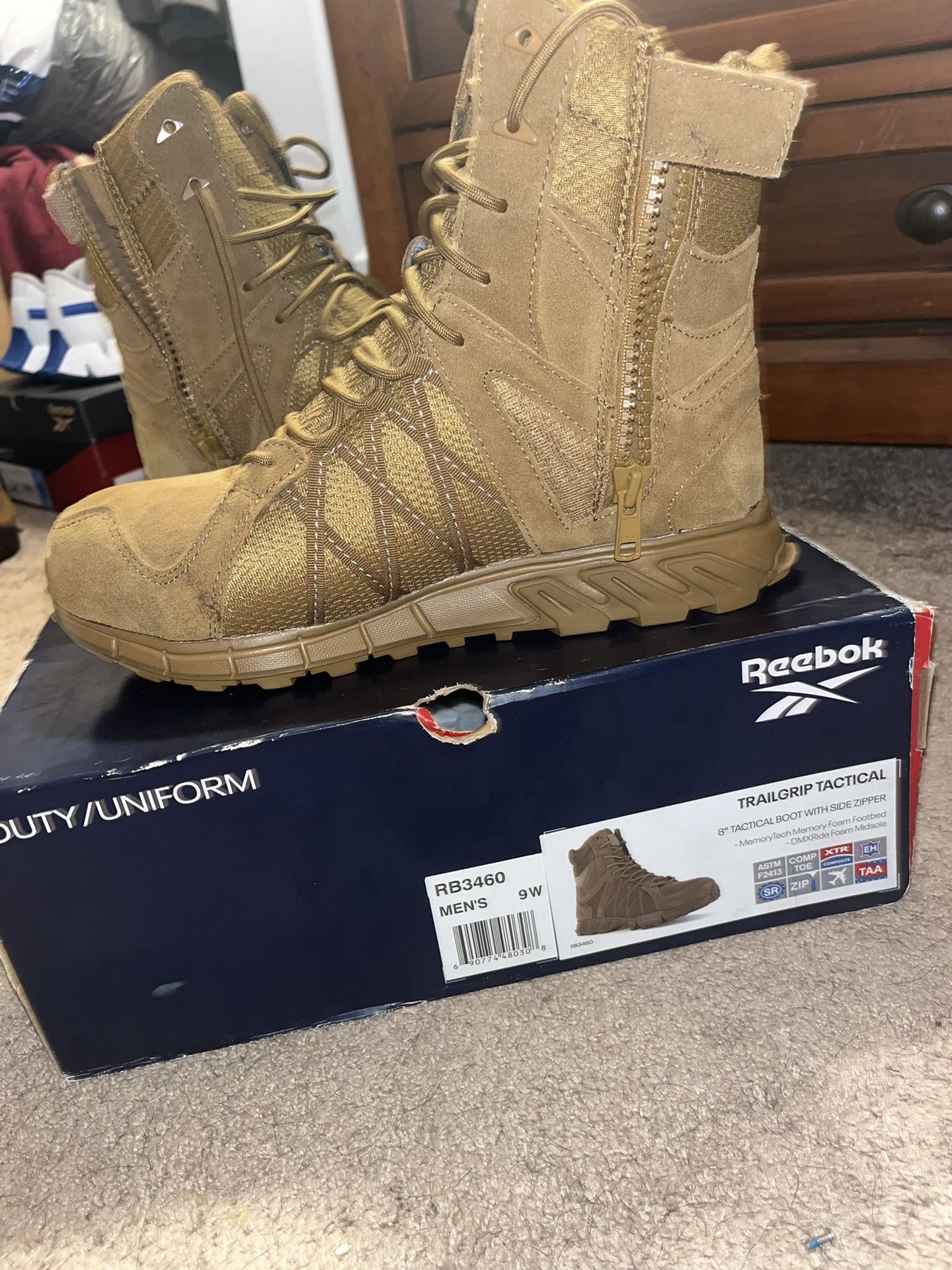 Reebok Steel Toe Boots Sz 9
