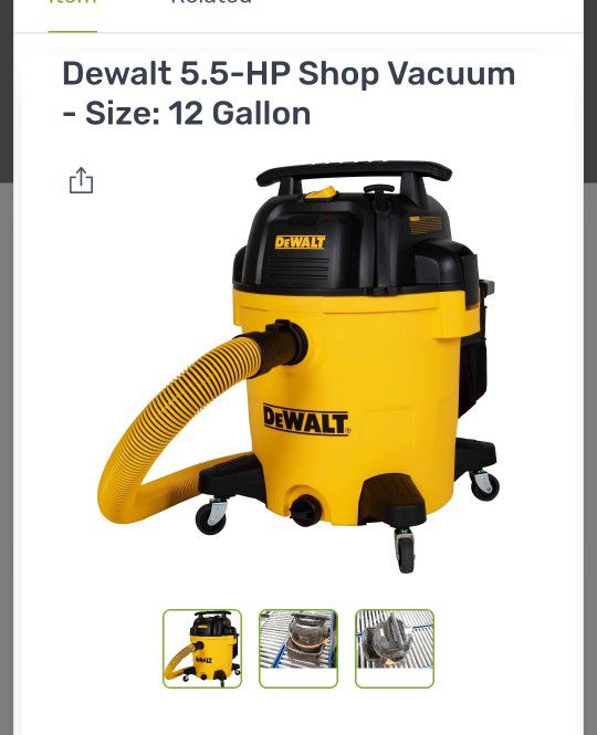 For sale Dewalt 5.5-HP Shop Vacuum - Size: 12 Gallon

￼


