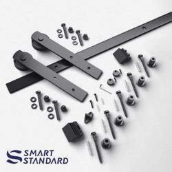 SMARTSTANDARD 7ft Barn Door Hardware kit, Barn Door Track, Sliding Door Hardware kit,