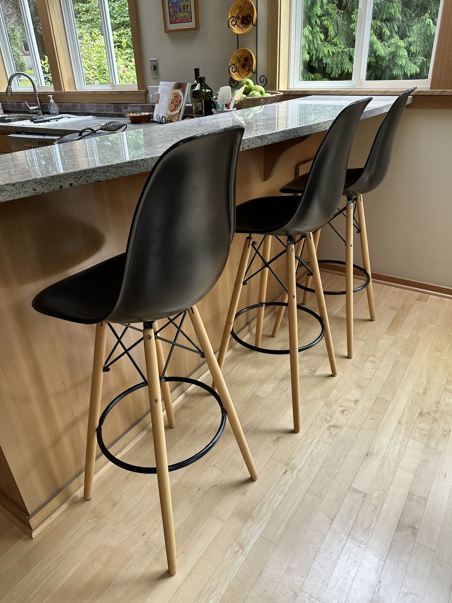 3 Herman Miller Style Bar Stools