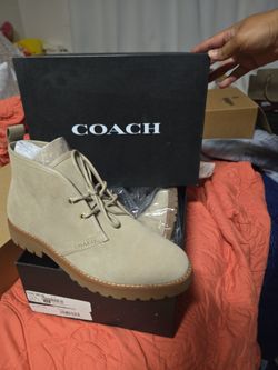 Coach Suede Lace-Up Ankle Boot