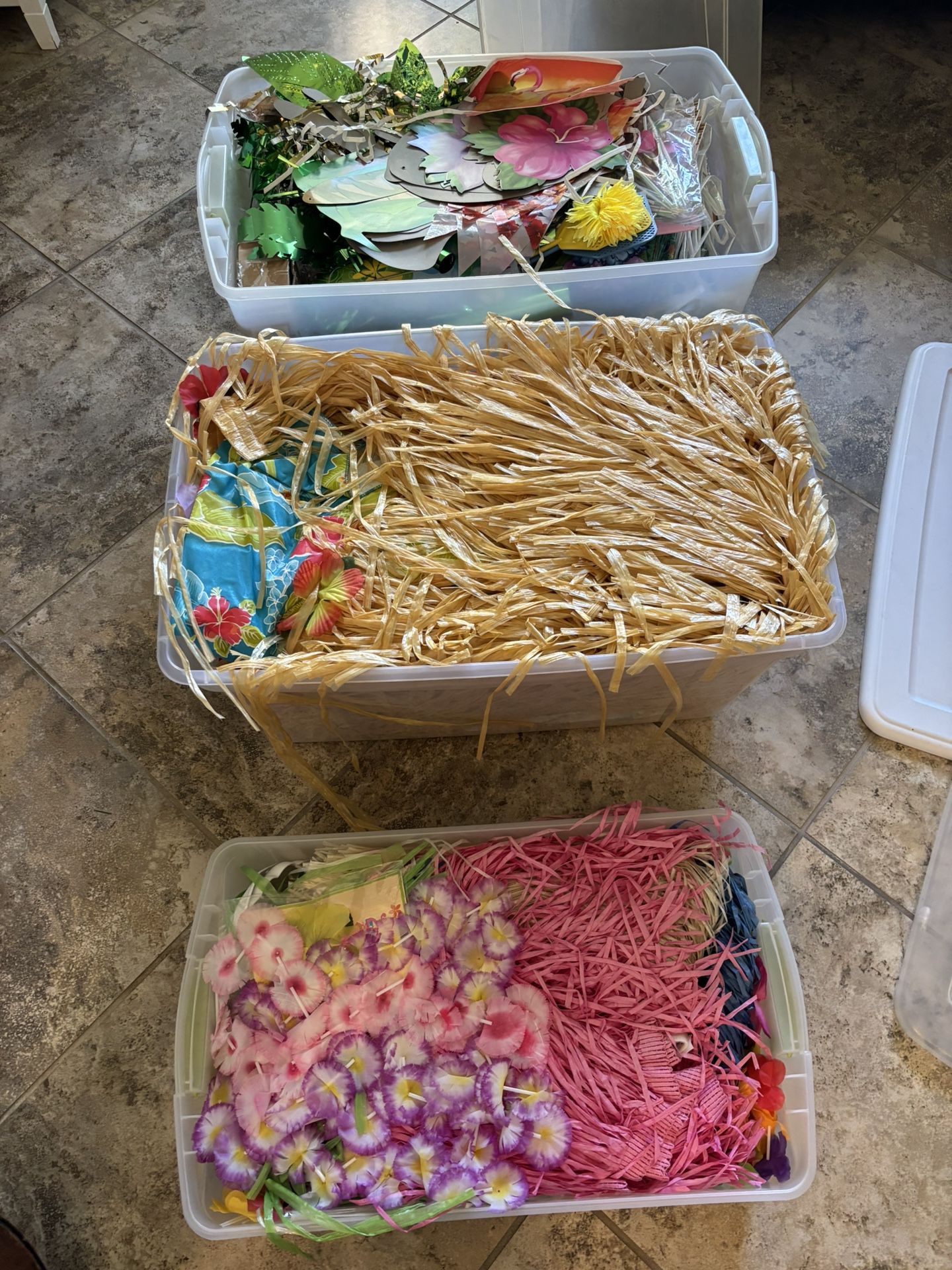 Luau Supplies—over $200 Worth Plus 3 Tubs