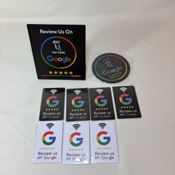 Google Review NFC Tap Cards and Sign Set