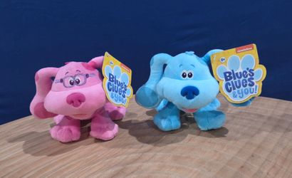 Blue's Clues & you! BLUE and MAGENTA  6" Plushies ~ set of 2