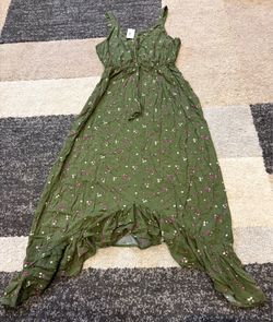 BOBEAU Ruffle Asymmetric Green Slipdress - Small - New with Tags