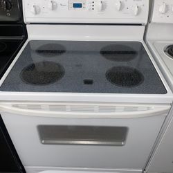 White Whirlpool Glasstop Stove