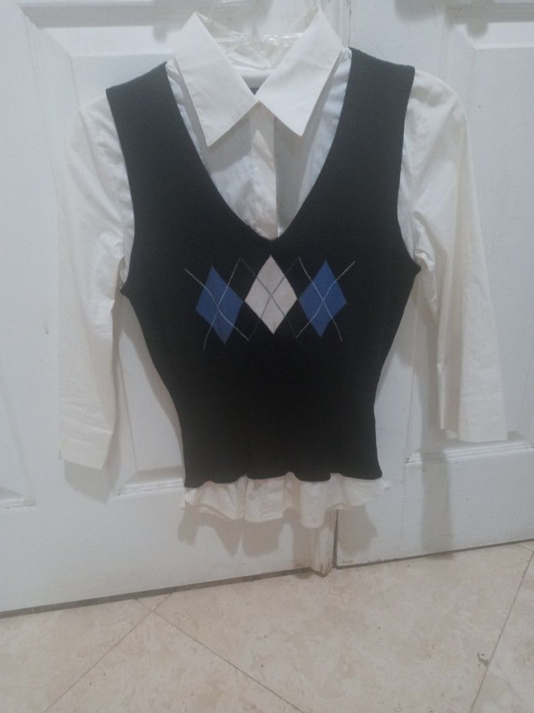 Vintage Vest In Blouse