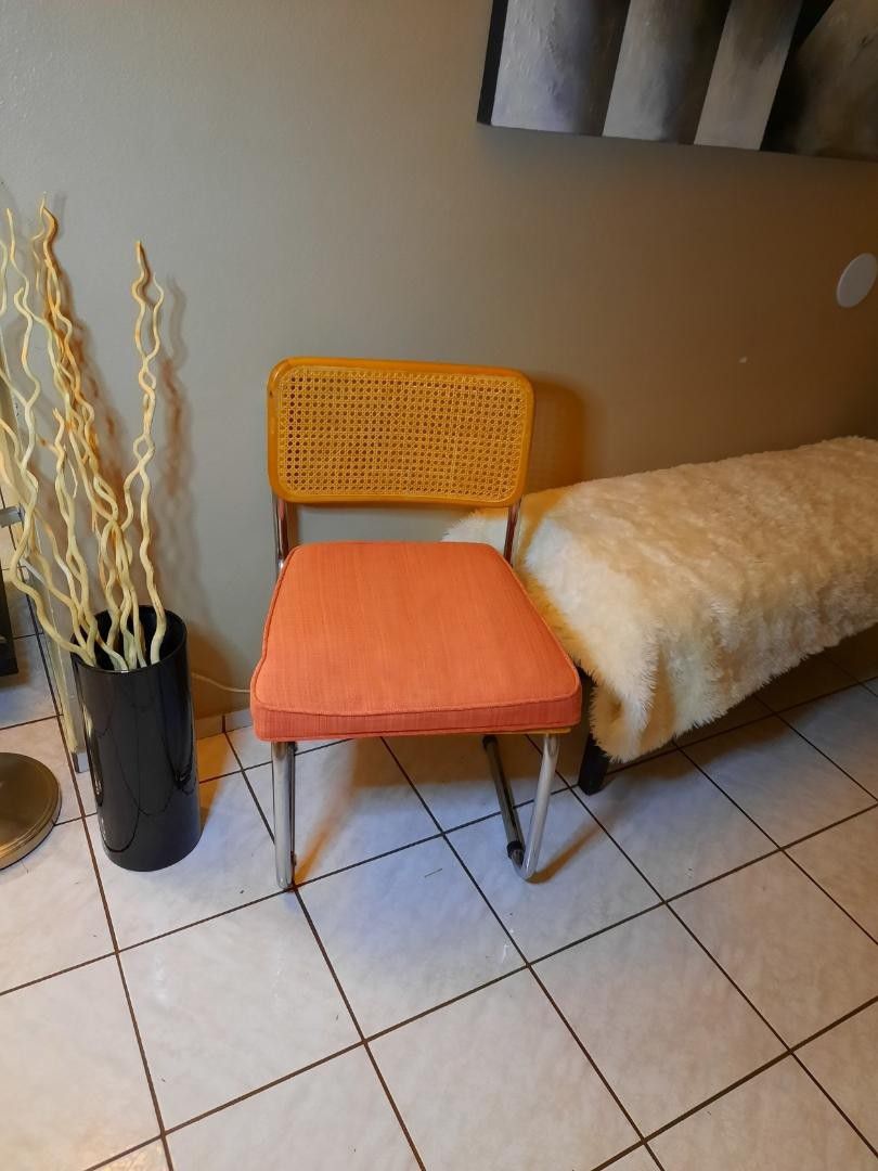 Vintage cane chrome chairs