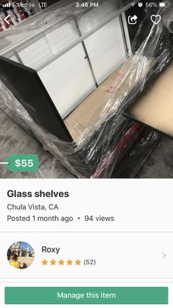 Glass shelves