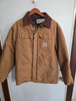 Vintage Carhartt CQ186 Arctic Lined Traditional Jacket Tan Corduroy 46 X-Large USA