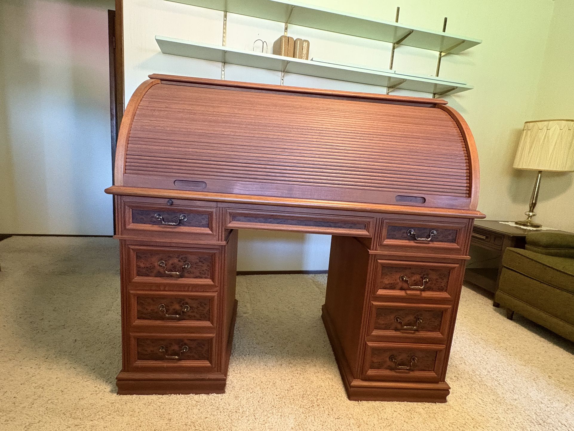 Solid Wood Roll-Top Desk β Heavy-Duty & Great Condition!