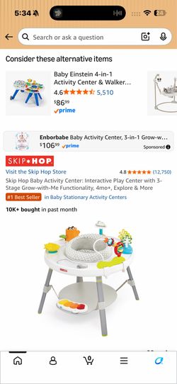 sit the Skip Hop Store 4.8 4.8 out of 5 stars (12,750) Skip Hop Baby Activity Center: Interactive Play Center with 3-Stage Grow-with-Me Functionality,