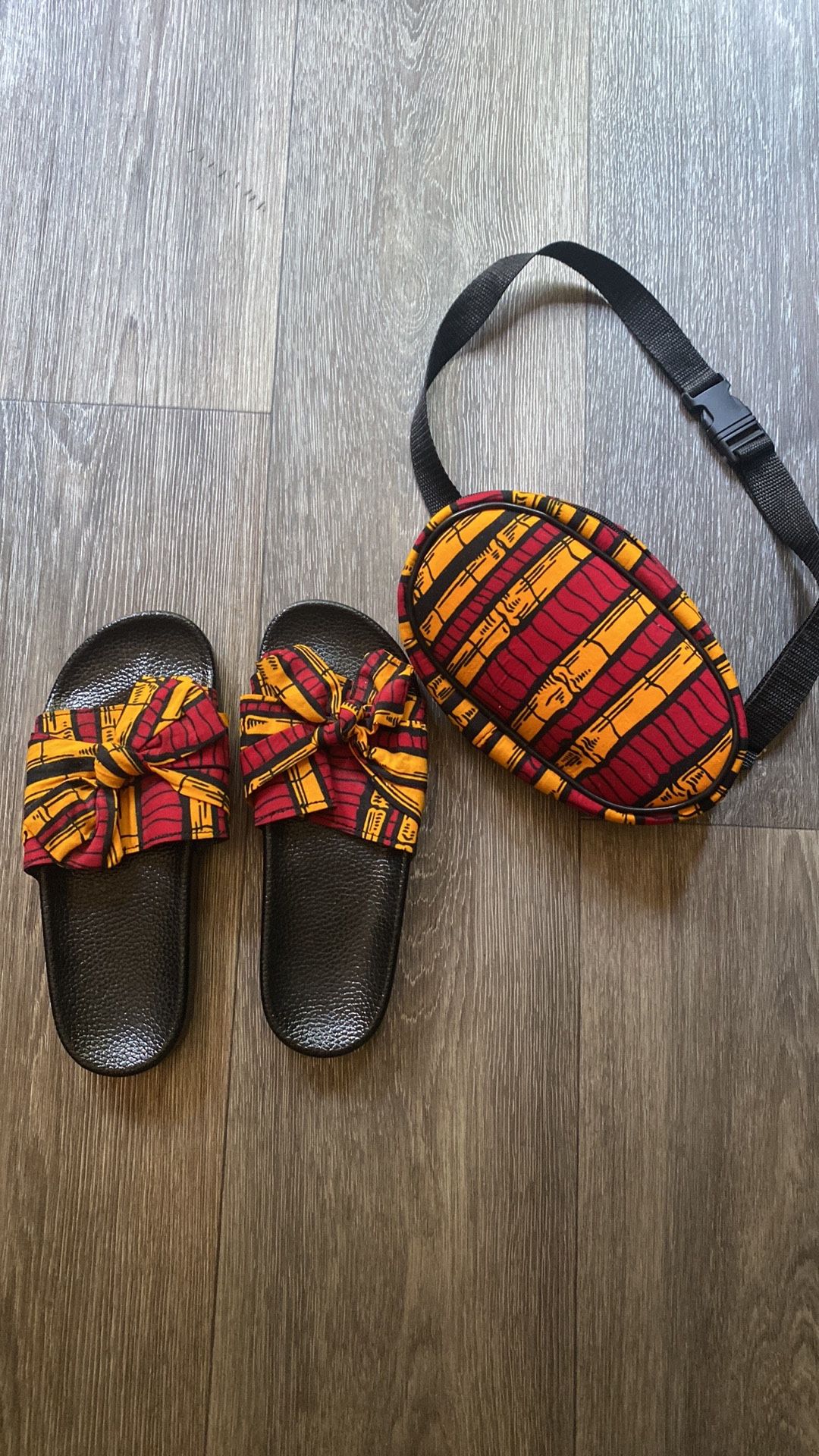 Waist bag & Bow slides for women