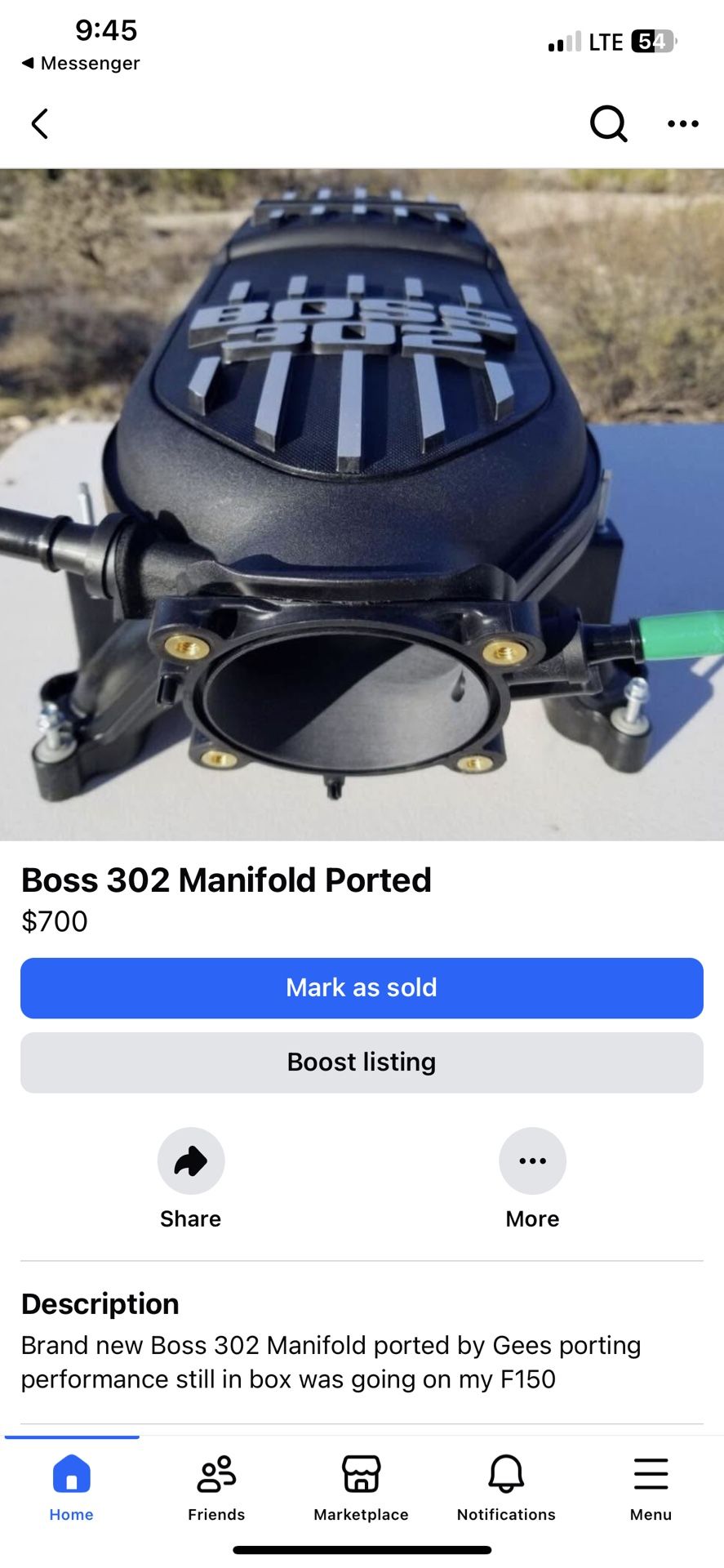 Boss 302 manifold 