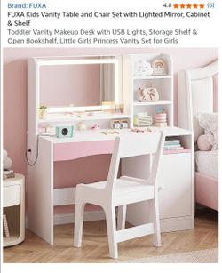 Kids vanity table and chair set