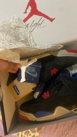 Air Jordan 4 Black Blue Red Sneakers size 5.5