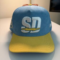 90ventas SD Chargers Corduroy SnapBack Hat New